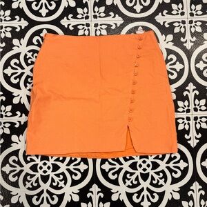 Francesca’s Blue Rain Vibrant Orange Mini Skirt